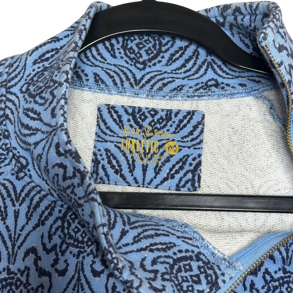 Lilly Pulitzer Women's Playa Bonita Pullover Size M Luxeletic Blue Coastal Chic - Picture 2 of 6